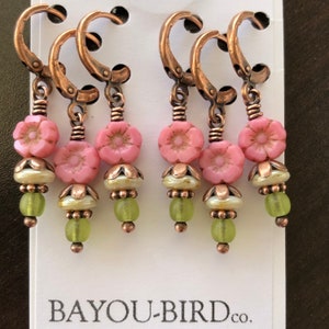 Little Pinks, a set of six removable stitch markers for knitting & crochet.