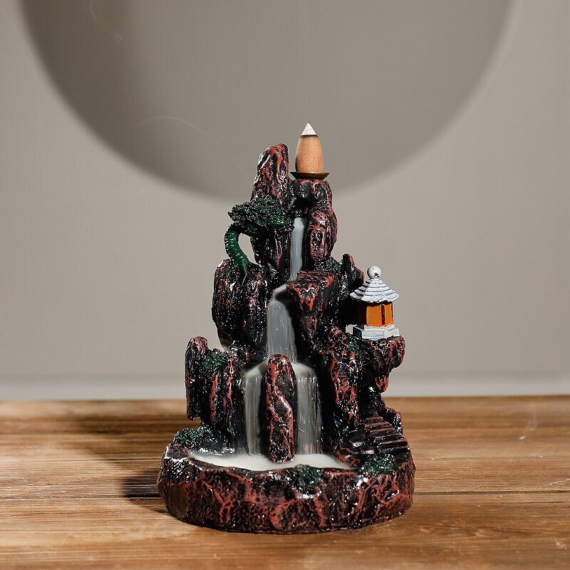 Fontaine Brûleur Cône Encens Zen en Céramique Pour Intérieur Fait à La Main/Autel Cascade Fontaine R