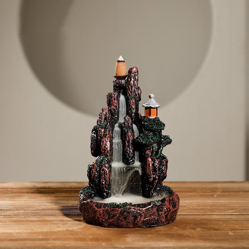 Fontaine Brûleur Cône Encens Zen en Céramique Pour Intérieur Fait à La Main/Autel Cascade Fontaine R