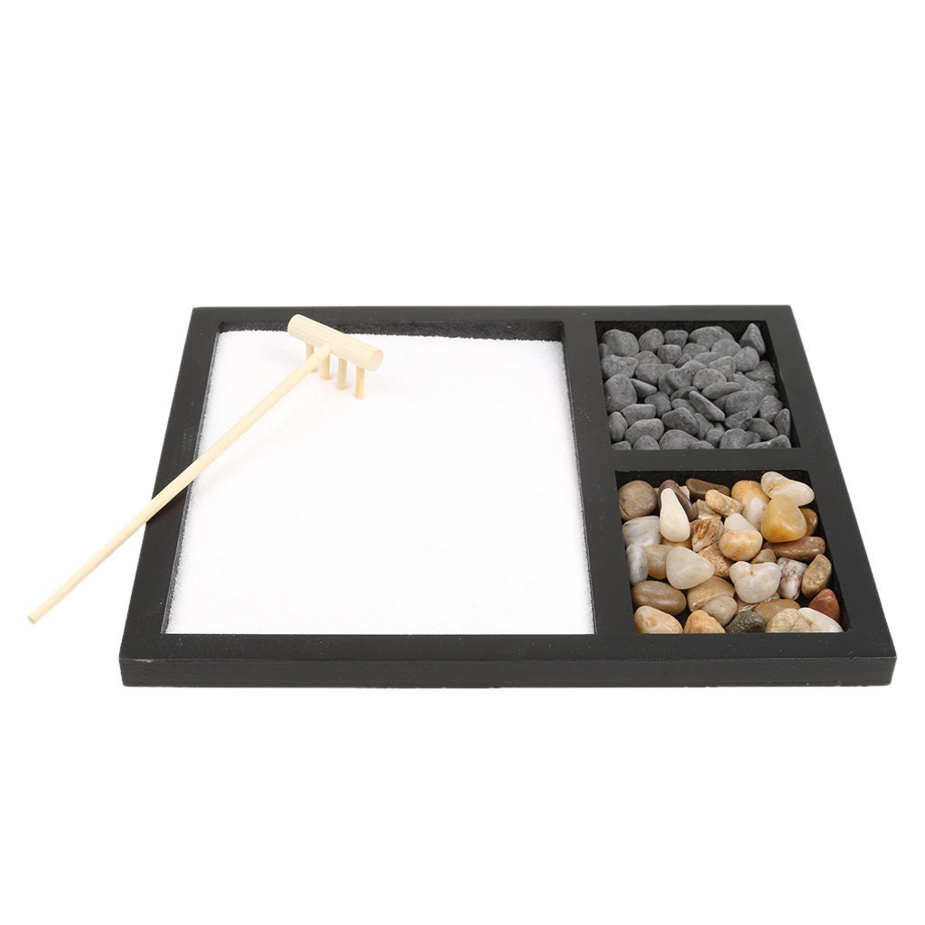 Kit de Jardin Zen Sable Blanc - Décoration Maison Accessoires Cadeau Pour Elle Méditation