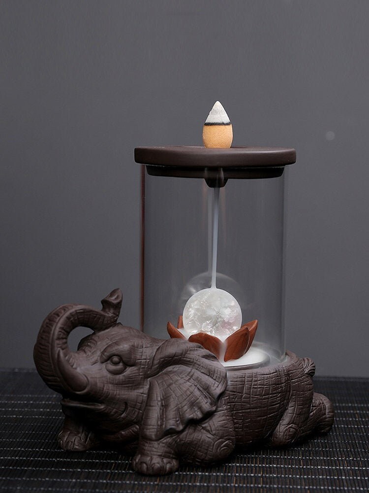 Fontaine Brûleur Cône Encens Zen en Céramique Pour Intérieur Fait à La Main/Autel Cascade Fontaine R