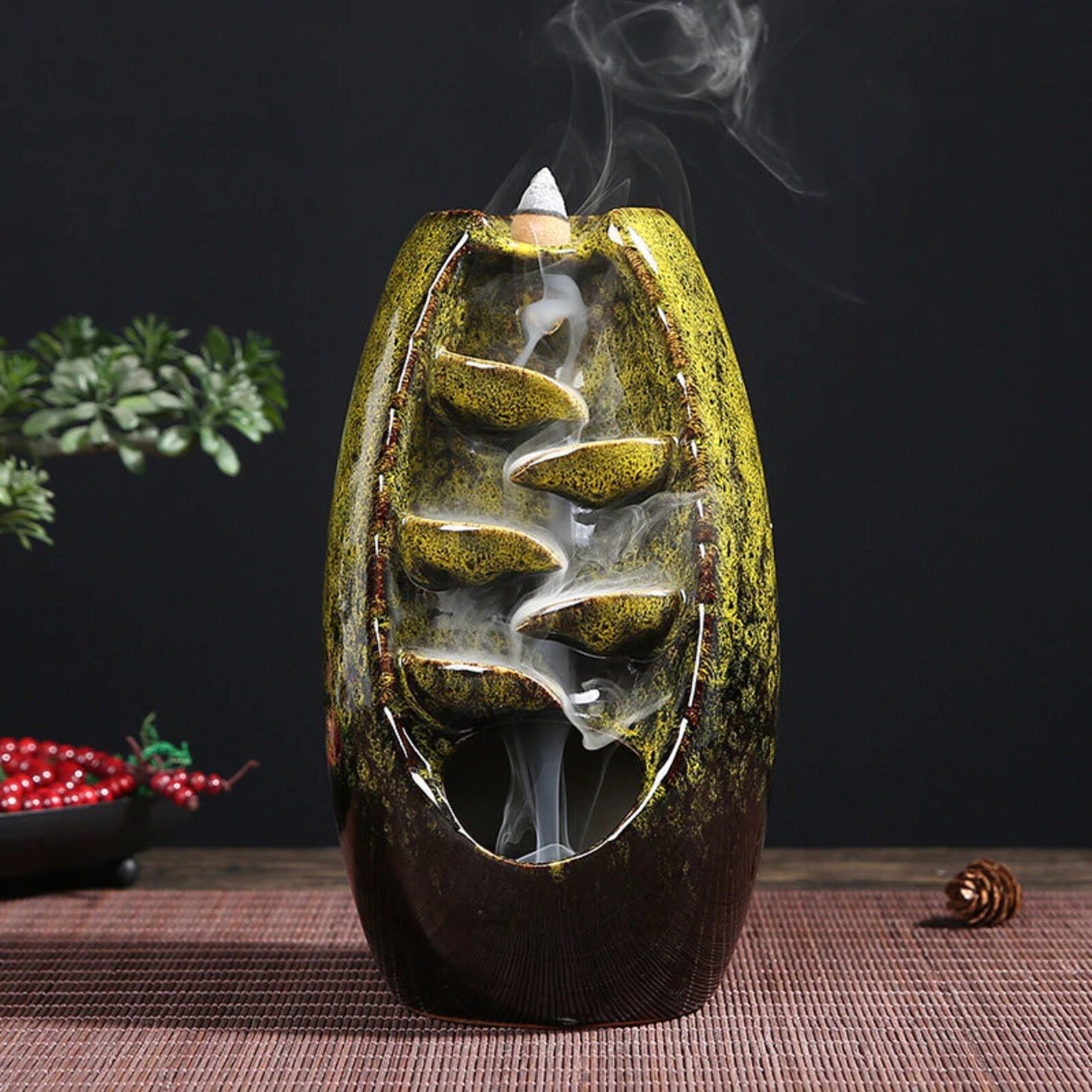 Fountain Burner Cone Incense Zen Ceramics for Handmade Etsy