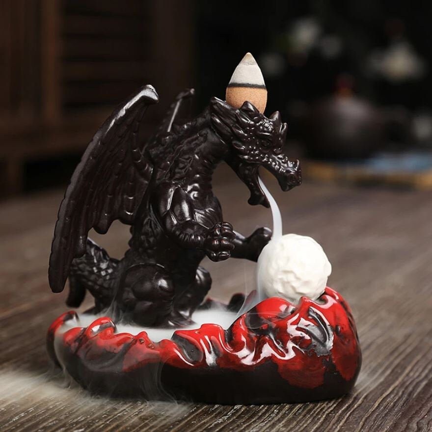 Fontaine Brûleur Cône Encens Zen en Céramique Pour Intérieur Fait à La Main/Autel Cascade Fontaine R