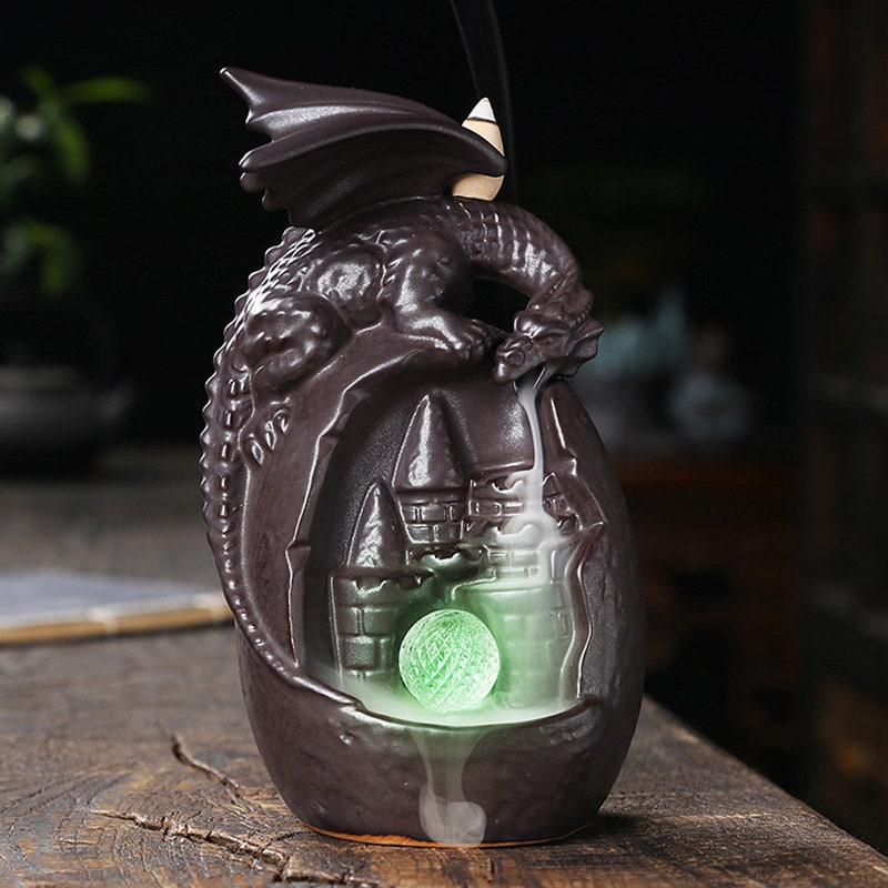 Dragon Fontaine à Encens Zen en Céramique Pour Intérieur Fait La Main/Autel Cascade Relaxant Parfum 