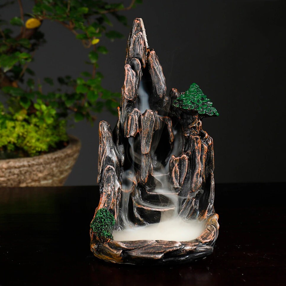 Fontaine Brûleur Cône Encens Zen en Céramique Pour Intérieur Fait à La Main/Autel Cascade Fontaine R