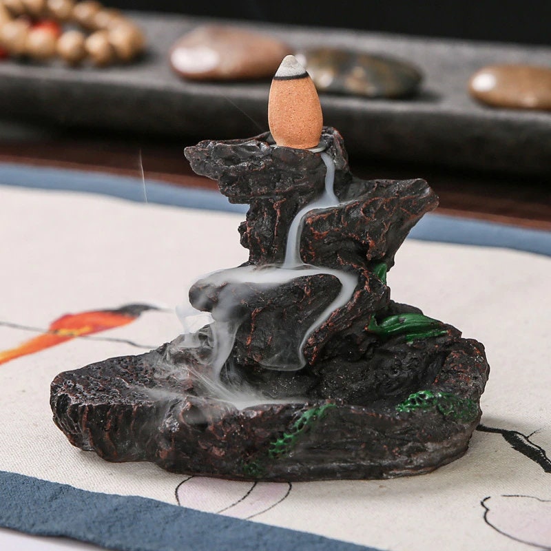 Fontaine Brûleur Cône Encens Zen en Céramique Pour Intérieur Fait à La Main/Autel Cascade Fontaine R