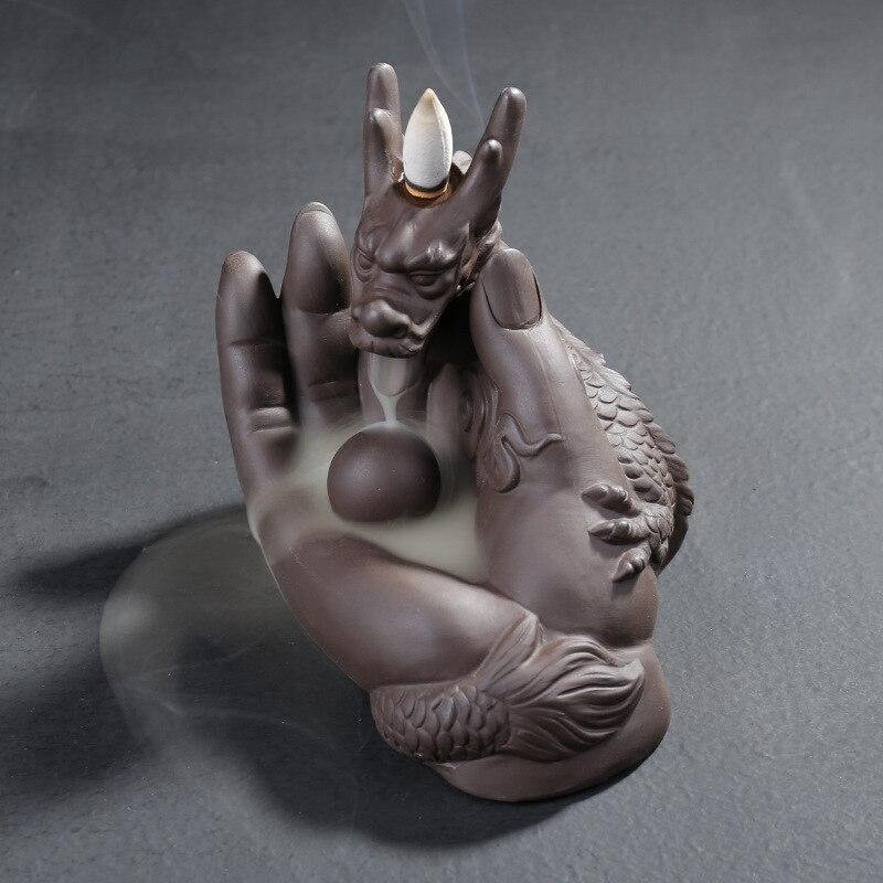 Fontaine Brûleur Cône Encens Zen en Céramique Pour Intérieur Fait à La Main/Autel Cascade Fontaine R