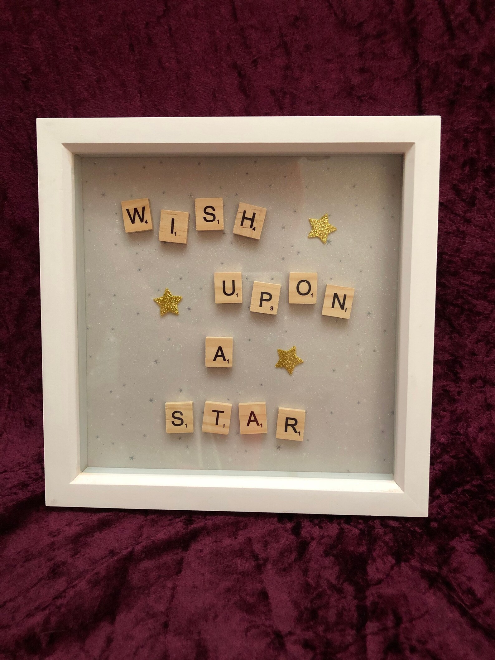 Scrabble Tile Art Picture Wish Upon a Star Etsy
