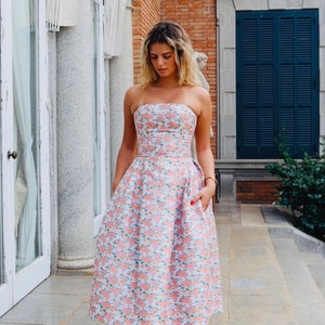 neon floral midi dress Neon Blossom Floral Print Midi Dress