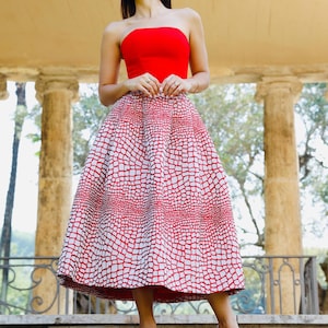 Poppy Red Long Ball Gown Formal Skirt/ Red skirt for show/ Scarlet red wedding skirt/ Elegant red female long skirt