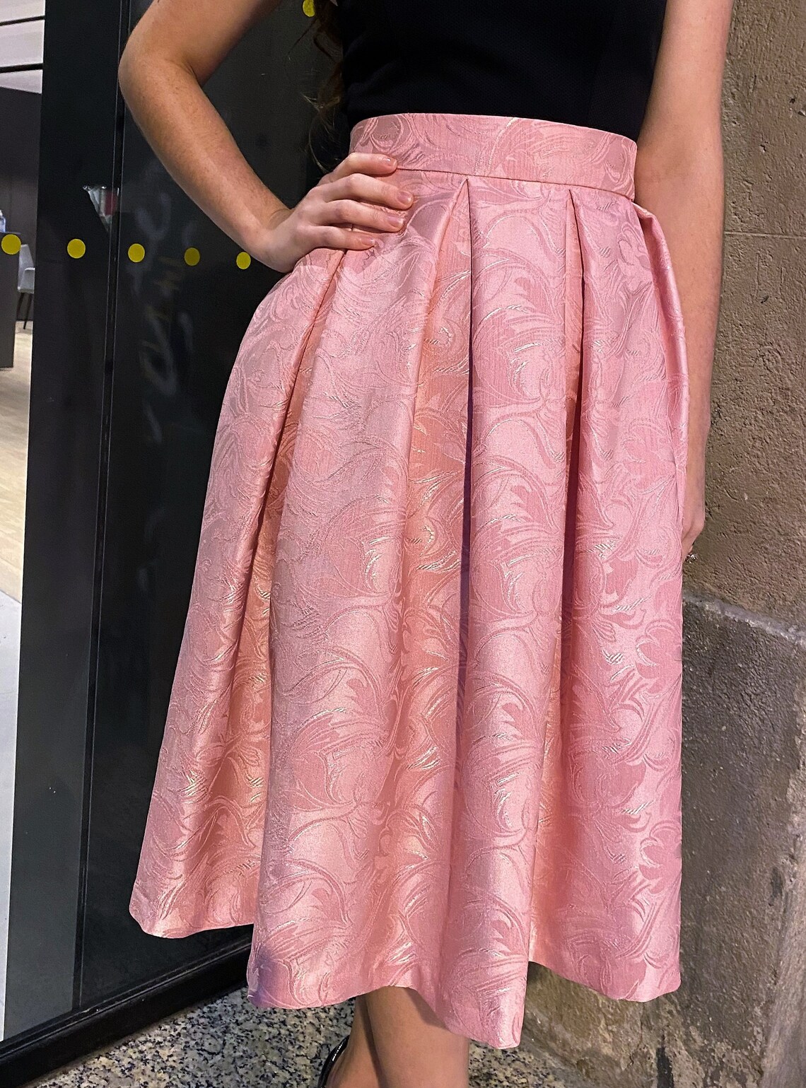 Pink Midi Skirt/ Cocktail Skirt/ Wedding Guest Skir/ Pink Etsy New