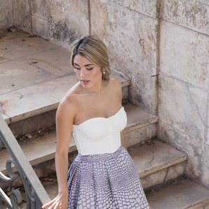 Trägerloses Brauttop / Braut-Crop-Top / Trägerloses Braut-Crop-Top / Piqué-Hochzeitskorsett / Weißes Korsett-Top