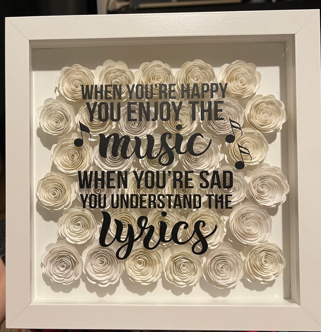 Music Themed Shadowbox Rock and Roll Paper Flower Shadowbox - Etsy