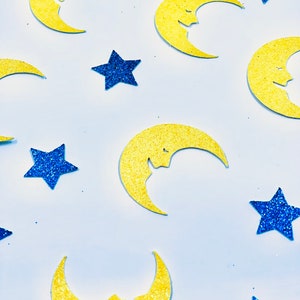 Moon and Stars Confetti: Glitter Celestial Party Decorations