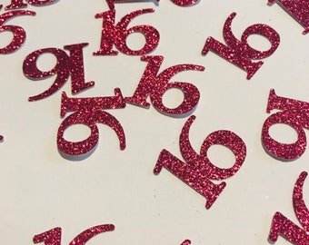 Sweet 16 Glitter Confetti: 1-inch Birthday Party Decorations