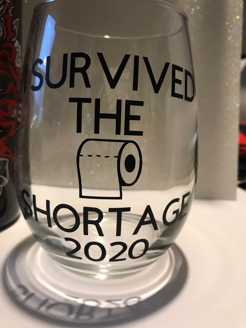 Stemless wine glass toilet paper shortage 2020 toilet paper Etsy