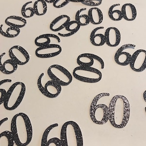 60th Birthday Glitter Confetti: Anniversary Table Decorations