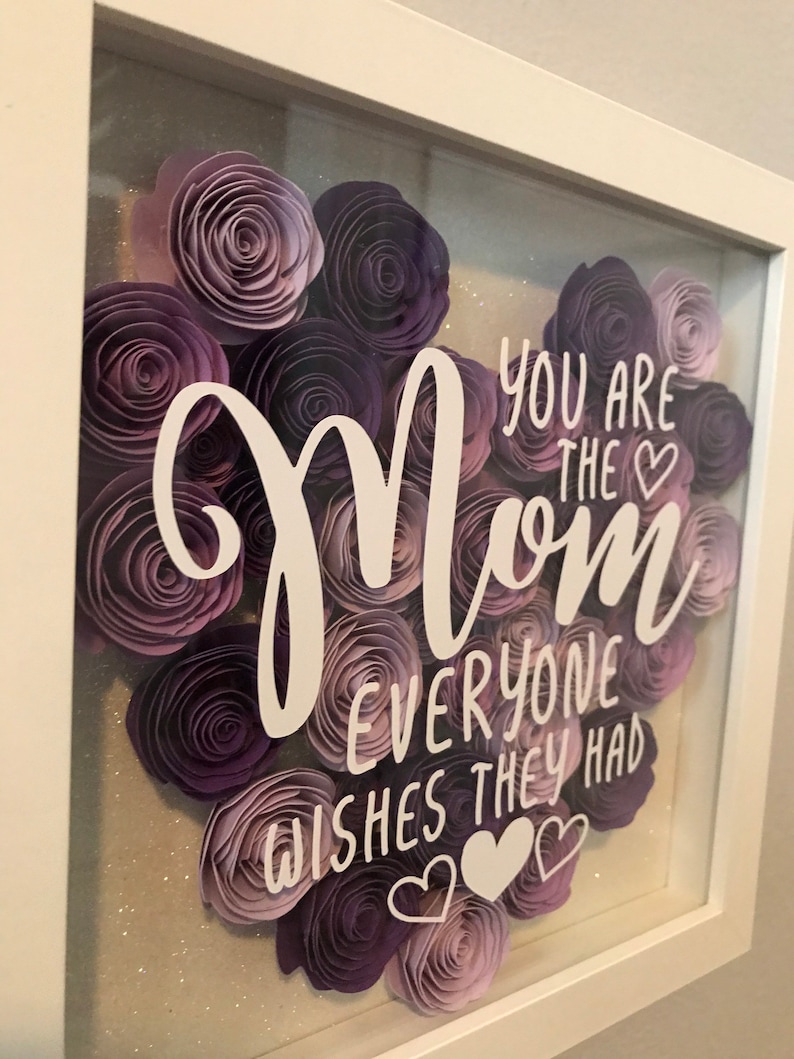 Mothers Day Flower Shadowbox Mom Birthday Mother Birthday - Etsy