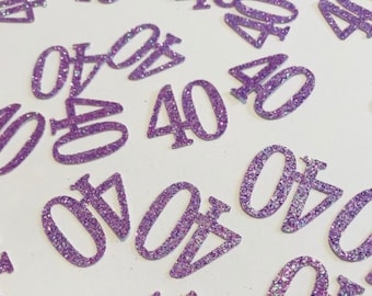 40th Birthday Confetti: Glitter Party Table Decorations