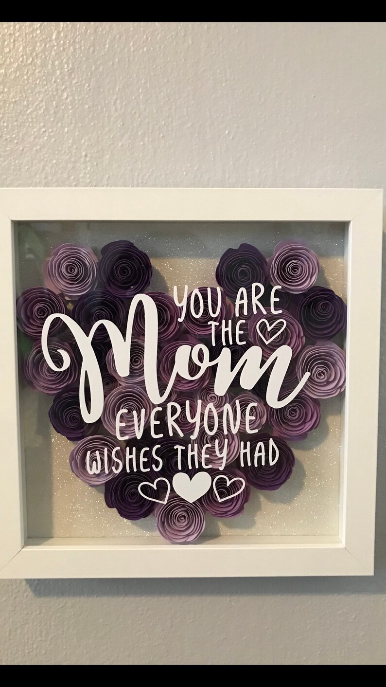 Mothers Day Flower Shadowbox Mom Birthday Mother Birthday Etsy