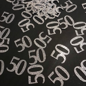 50th Birthday Confetti: Glitter Table Decoration