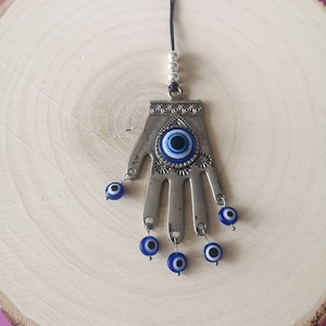 Vintage Hamsa Hand Evil Eye Car Charm | Car Accessories | Protection Amulet | Rear view Mirror Charm  | Turkish Evil Eye | Greek Mati