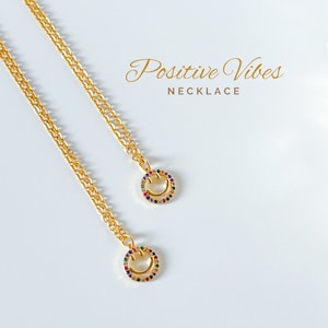 Collar de cara sonriente, collar delicado, collar minimalista, collar de vibras positivas, regalo para ella