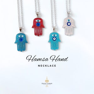 Collier main Hamsa pour femme, Collier main Hamsa en argent, Breloques main Hamsa, Breloque main Fatima, Collier pendentif Hamsa