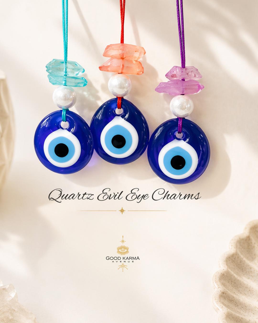 Quartz Evil Eye Car Charm Protection Amulet Evil Eye Car Accessory Rear ...