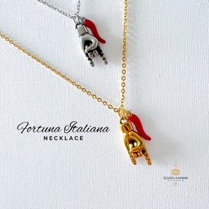 Mano Cornuto Necklace, Italian Jewelry, Italian Horn Necklace, Italian Protection, Cornicello Charm, Italian Gifts,