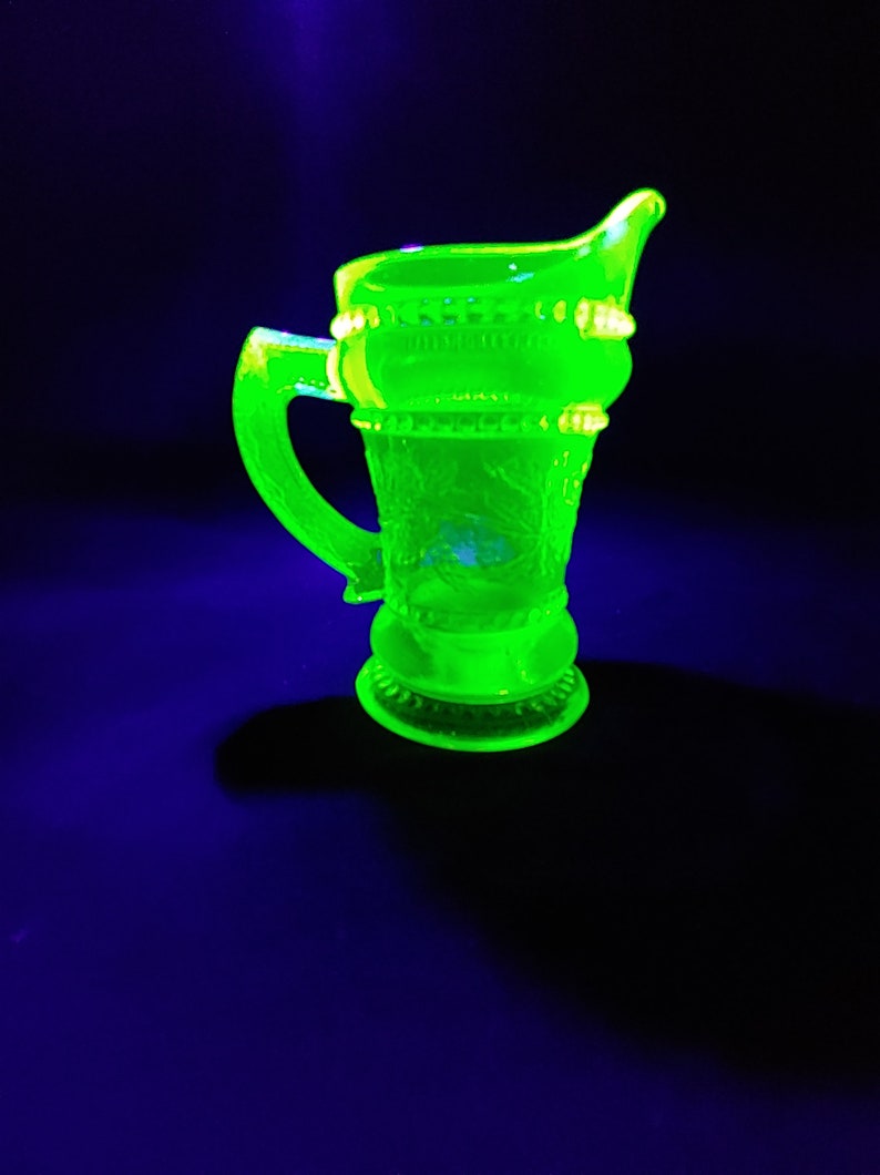 Rare Uranium Glass Pitcher Etsy