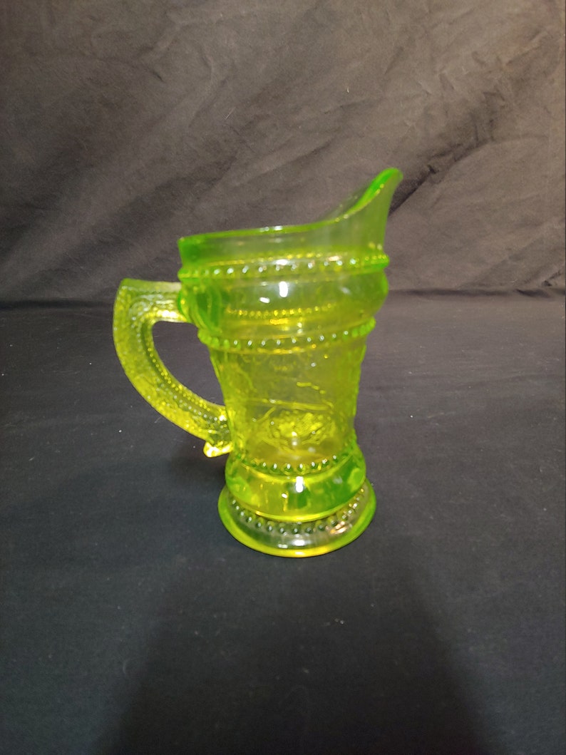 Rare Uranium Glass Pitcher Etsy