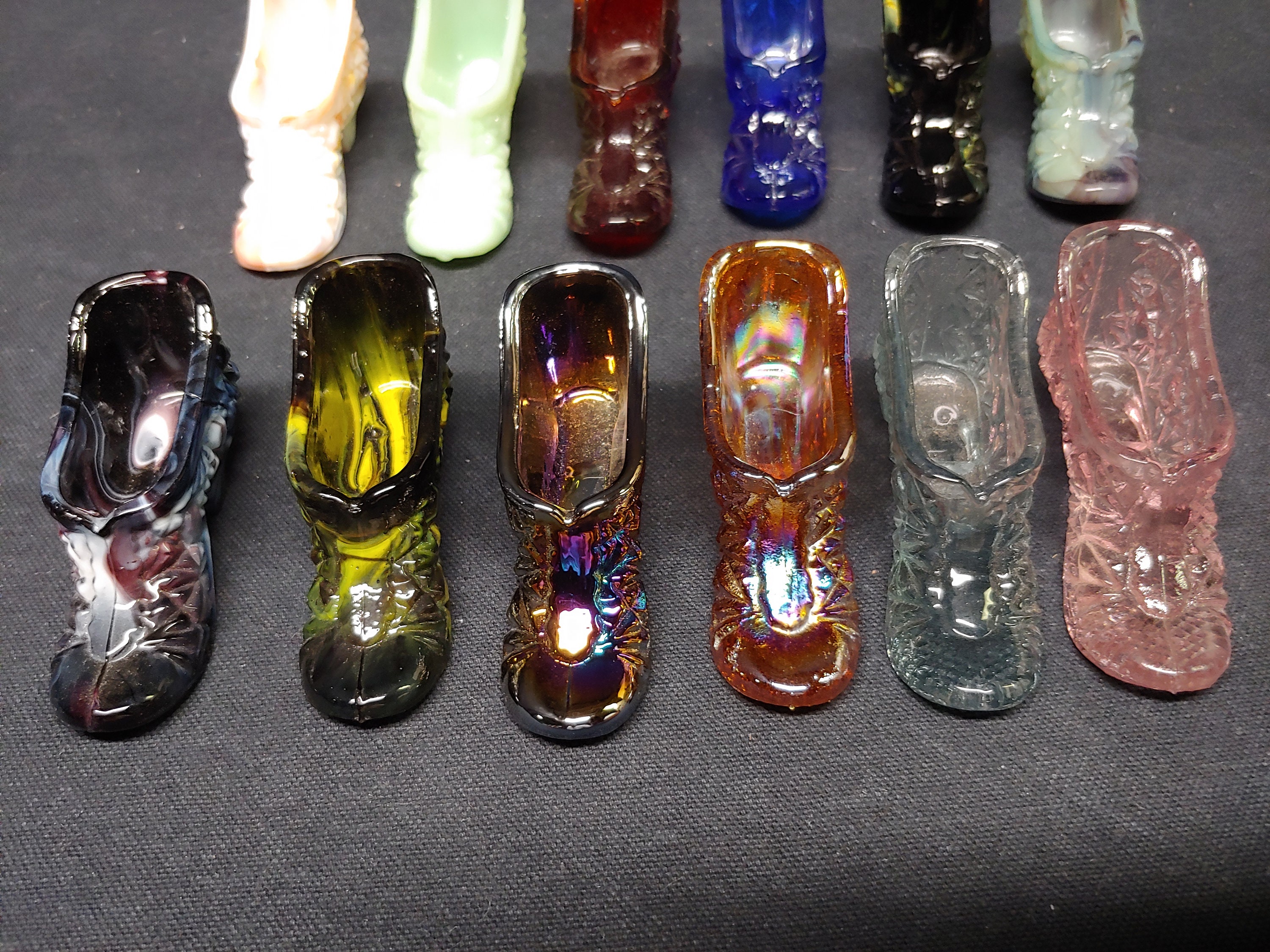 Beautiful Vintage Glass Slippers Various Colors - Etsy UK