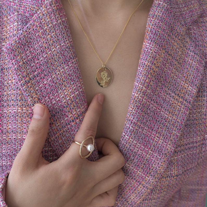 Open Circle Pearl Ring Open pearl statement ring. Large Pearl ring Statement Open Oval Pearl Ring Gold