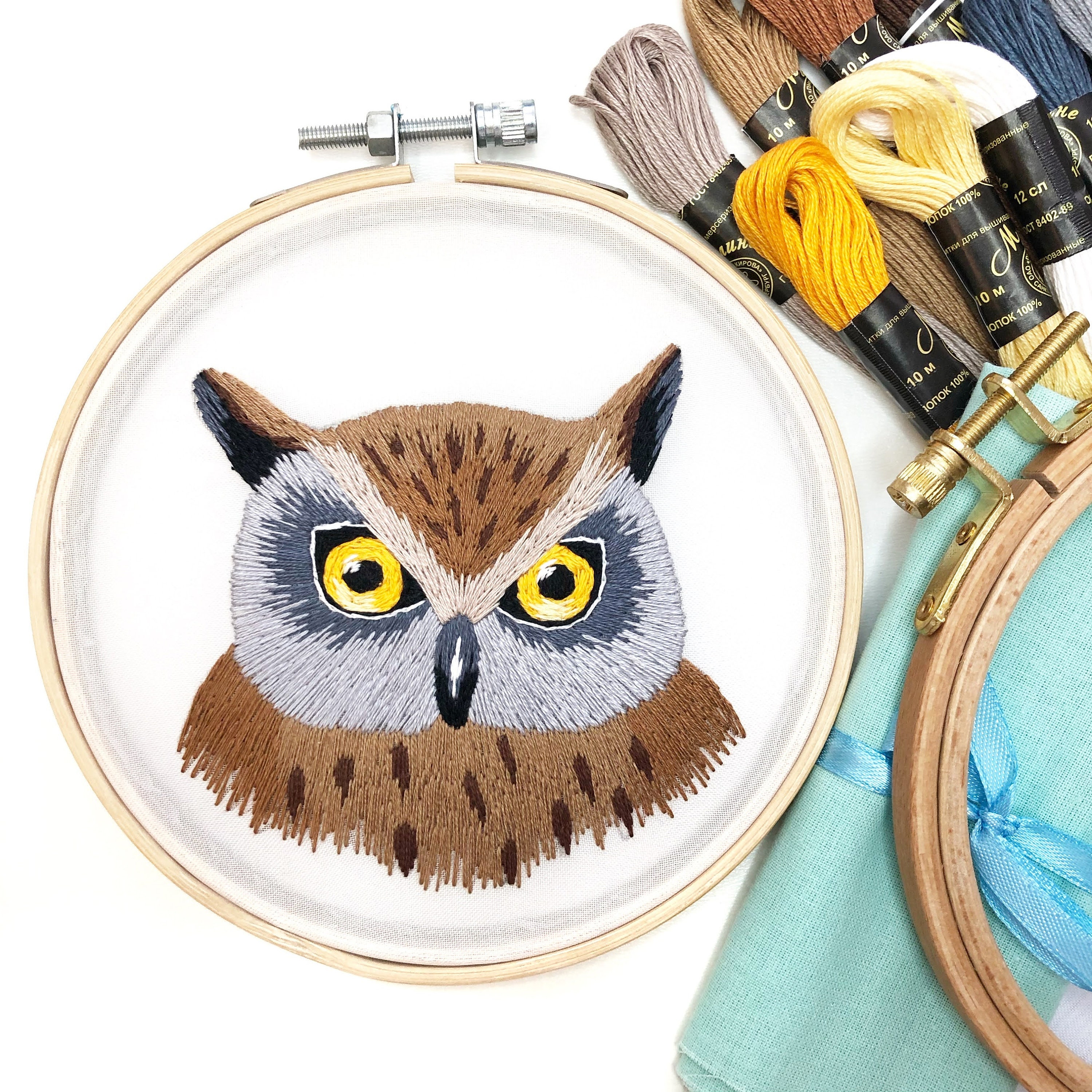 Digital hand embroidery owl pattern Instant download Etsy