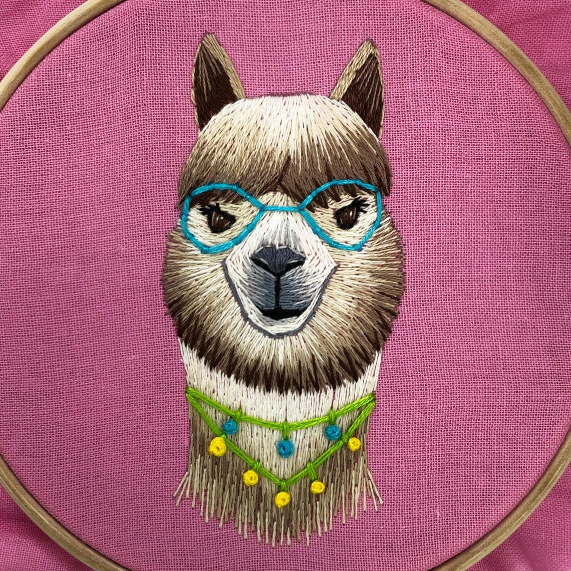 Digital hand embroidery llama pattern Instant download | Etsy