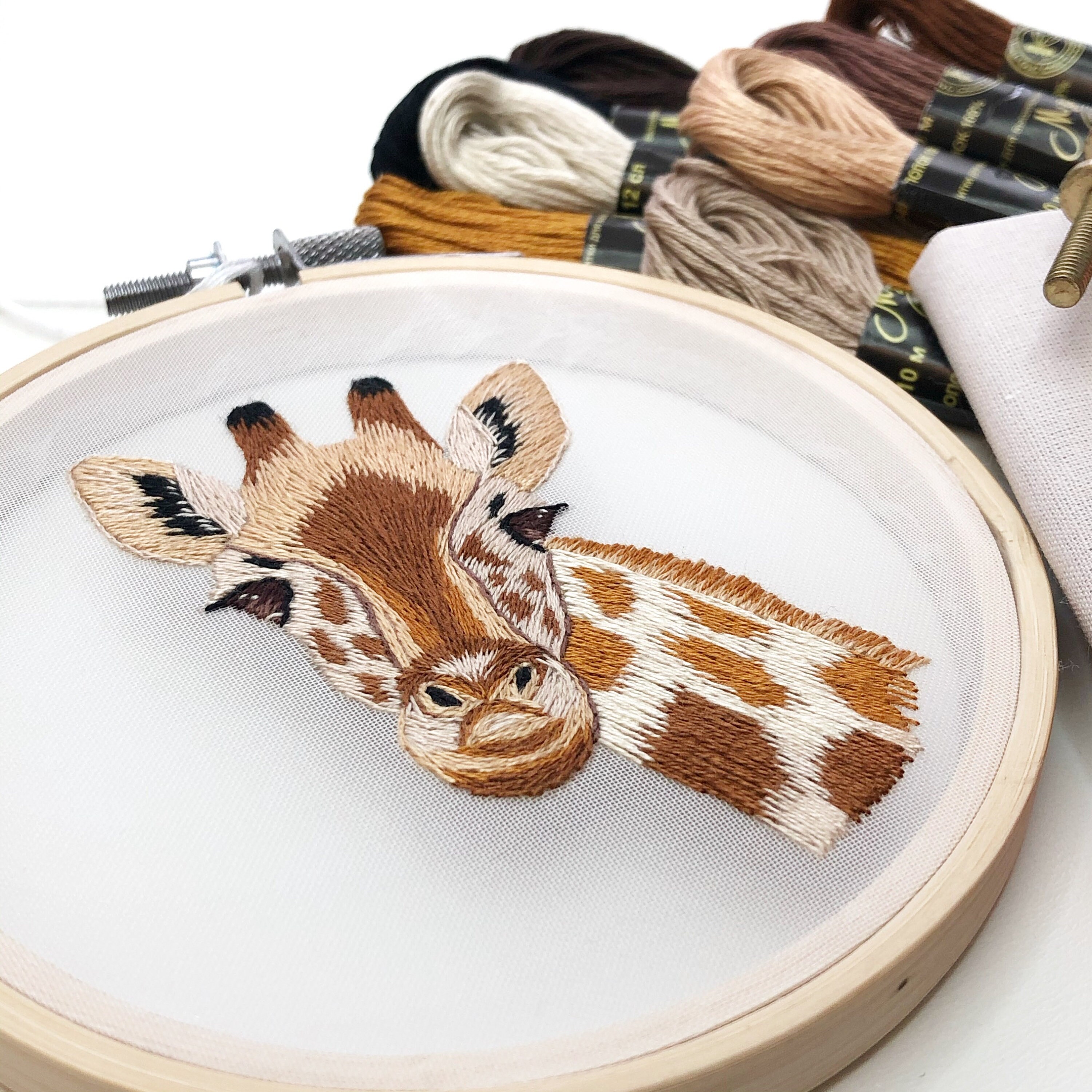 Digital hand embroidery giraffe pattern Instant download Etsy