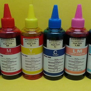 100ml Refill Dye Ink for use in Epson printers, CISS Refillable Cartridges to print normal or photographic paper choose your color