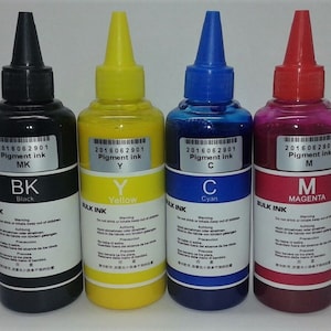 Refill Pigment Ink for use in Epson printer Wf-7720 Wf-7710 Wf-7610 Wf-7620 Wf-7210 Wf-7220 others, CISS Refillable Cartridges