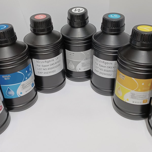 500ML Led UV Curable ink for Flatbed Printer L800 L1800 R1390 R1400 DX4 DX5 DX6 DX7 DX8 quality