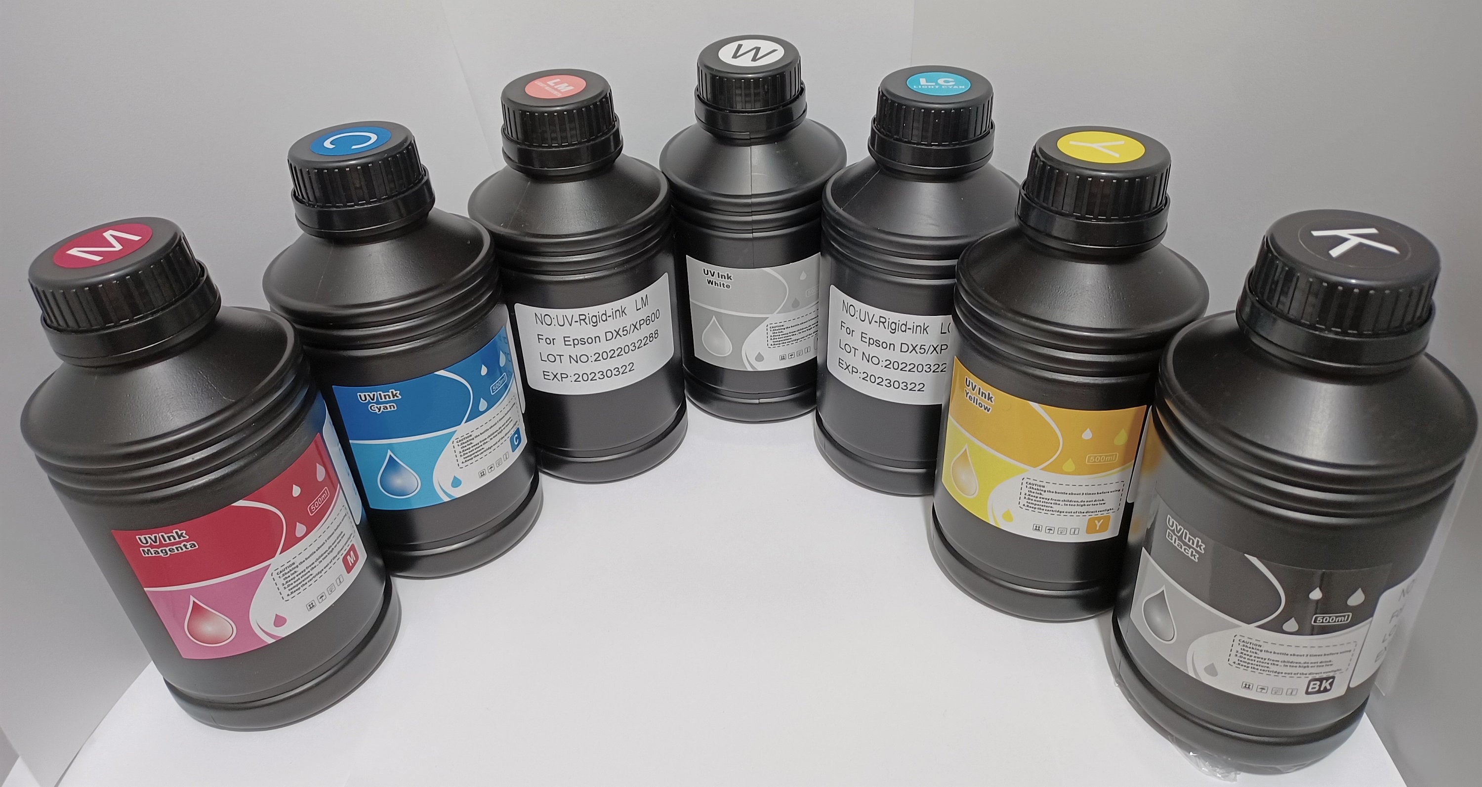 500ML Led UV Curable Ink for Flatbed Printer L800 L1800 R1390 R1400 DX4 ...
