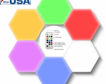 Emberela HEXlights 7er Pack – Hexagonale LED-Lichtpaneele Mit Fernbedienung & Touch-Steuerung