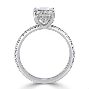 2CT Radiant Cut Ring Moissanite Engagement Ring Moissanite 14k Gold Ring Wedding Ring Halo Diamond Ring Anniversary Ring Gift for her image 8