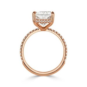 2CT Radiant Cut Ring Moissanite Engagement Ring Moissanite 14k Gold Ring Wedding Ring Halo Diamond Ring Anniversary Ring Gift for her image 5