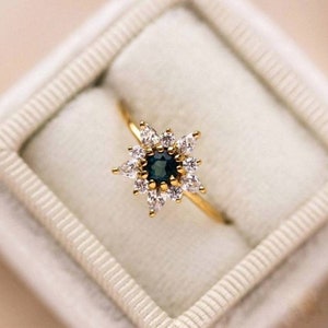 London Blue Topaz Ring-Topaz Unique Ring-Blue Topaz Ring-London Blue Topaz Round Cut Ring-London Blue Topaz Gold Ring-Topaz Engagement Ring