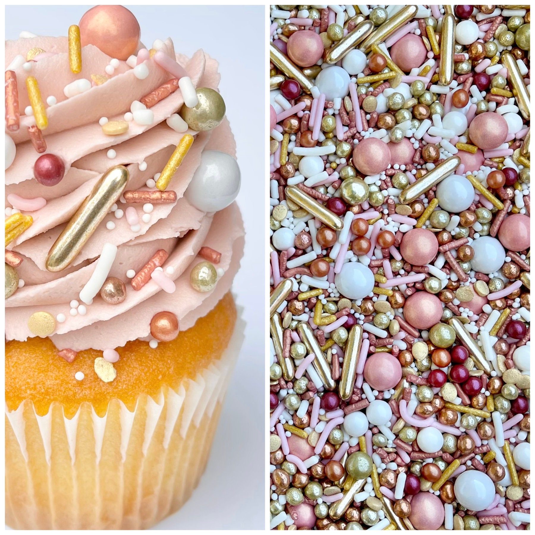 Sprinkles Rose gold sprinkle Rose sprinkles Cake Etsy