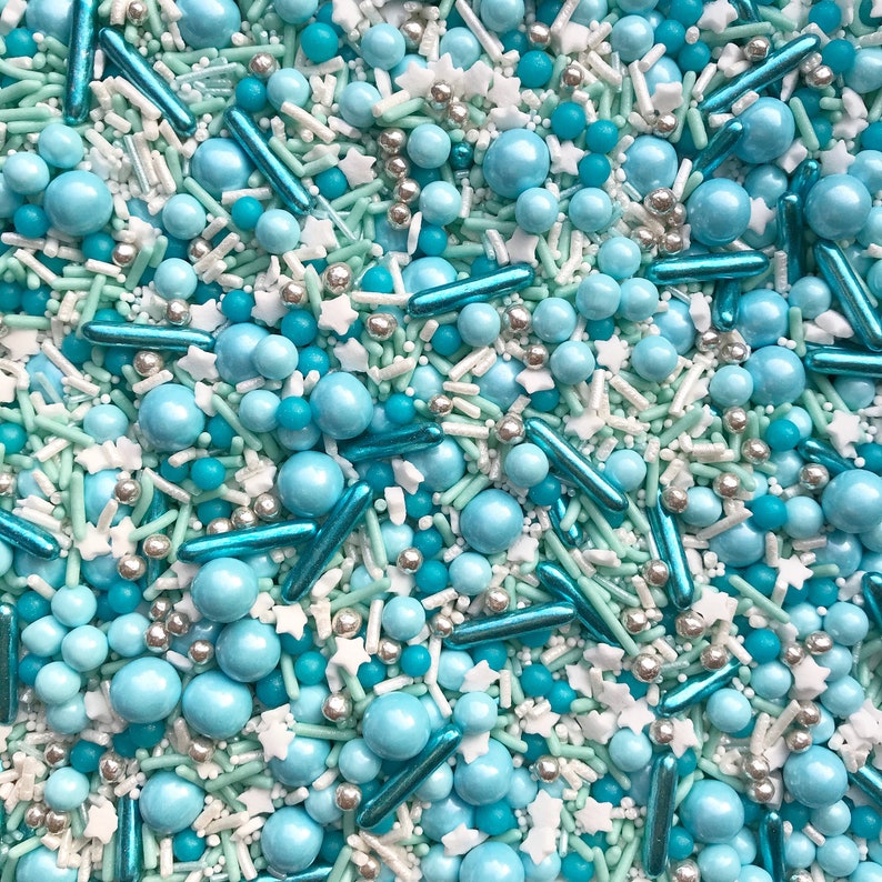 Sprinkles Blue sprinkles Blue sprinkle mix Winter Etsy