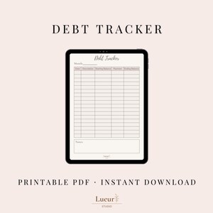 Debt Tracker Printable | Monthly Debt Payment Log | Debt Snowball Worksheet | Financial Planner Insert | Digital Debt Planner
