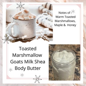 Geröstete Marshmallow Sheabutter Körperbutter 4 Unzen oder 8 Unzen / Hautpflege / Feuchtigkeitscreme