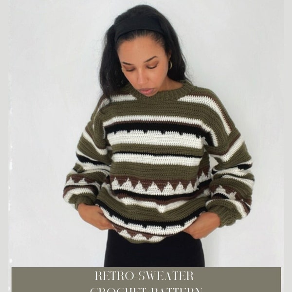 Retro Sweater Crochet Pattern PDF